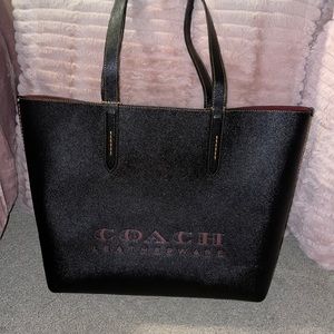 Black large coach tote